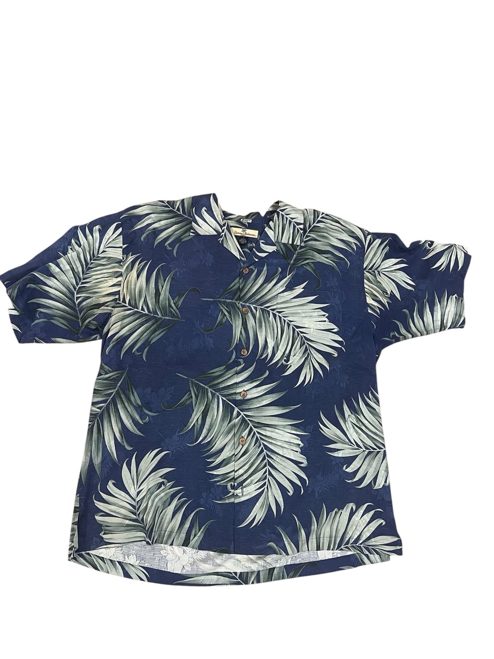 Tommy Bahama Navy Tropical Palm-Print Button Down Shirt
